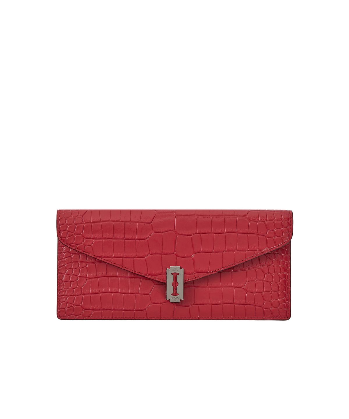 분크(VUNQUE) Occam V Long Wallet Croco (오캄 V 장지갑) Ruby Red