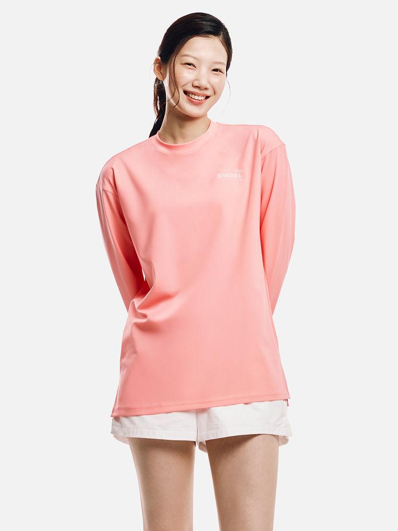 우먼 루즈핏 아트웍 래쉬가드 코랄 (B6SWWRG002CRL)