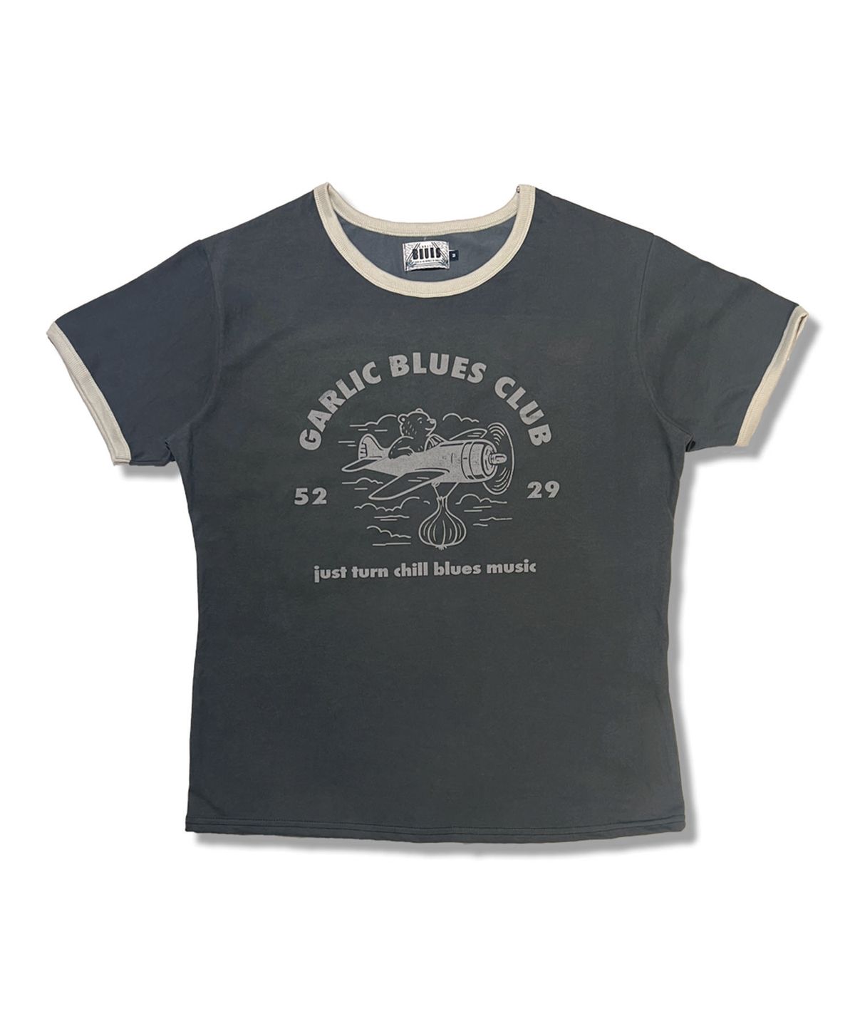 갈릭 블루스(GARLICBLUES) 03 FLYING Ringer T-shirt (Gray)