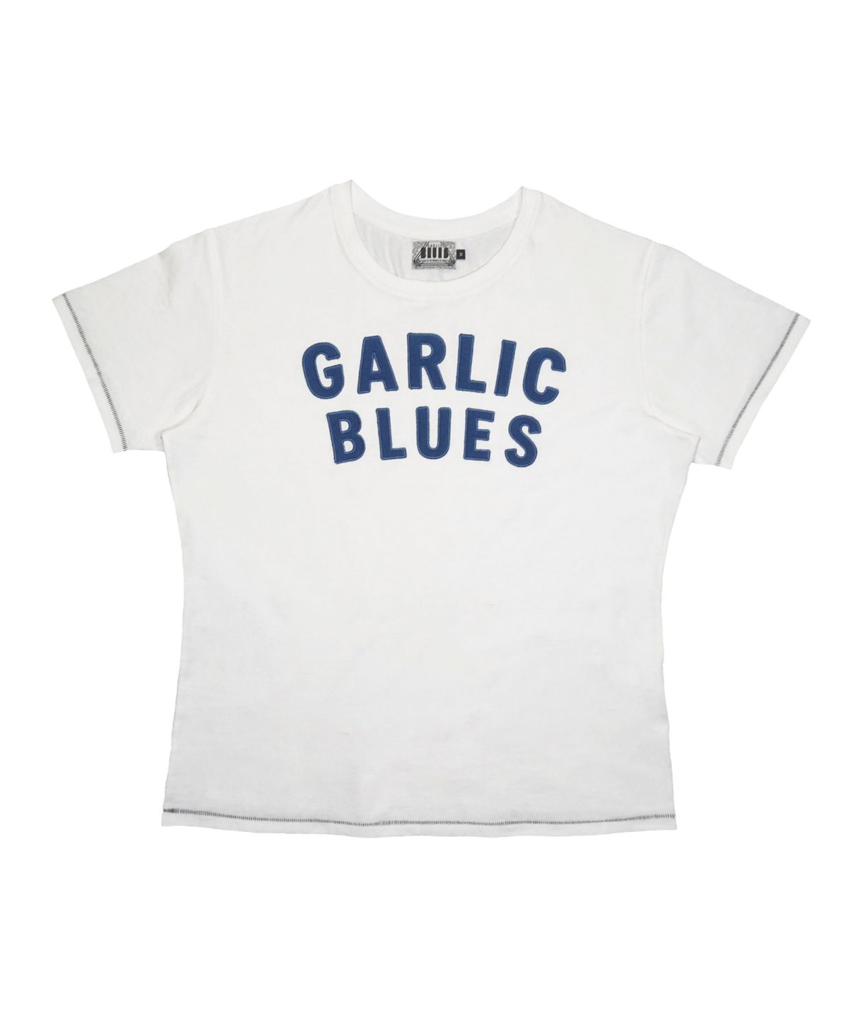갈릭 블루스(GARLICBLUES) 04 GARLIC BLUES Appliqué Logo T-shirt (White)