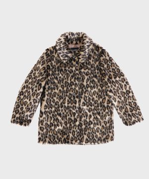 LEOPARD FAUX FUR COAT