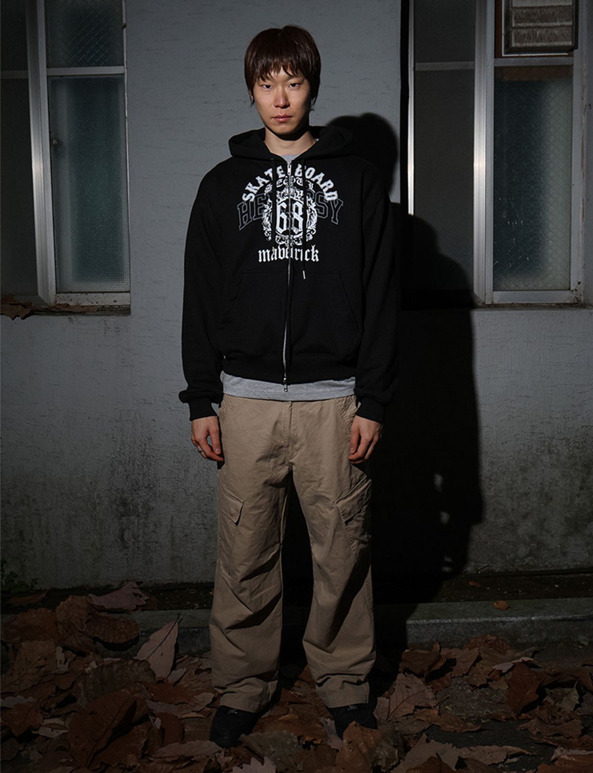 헤레시(HERESSY) HERESSY 68 HOODIE ZIPUP BLACK