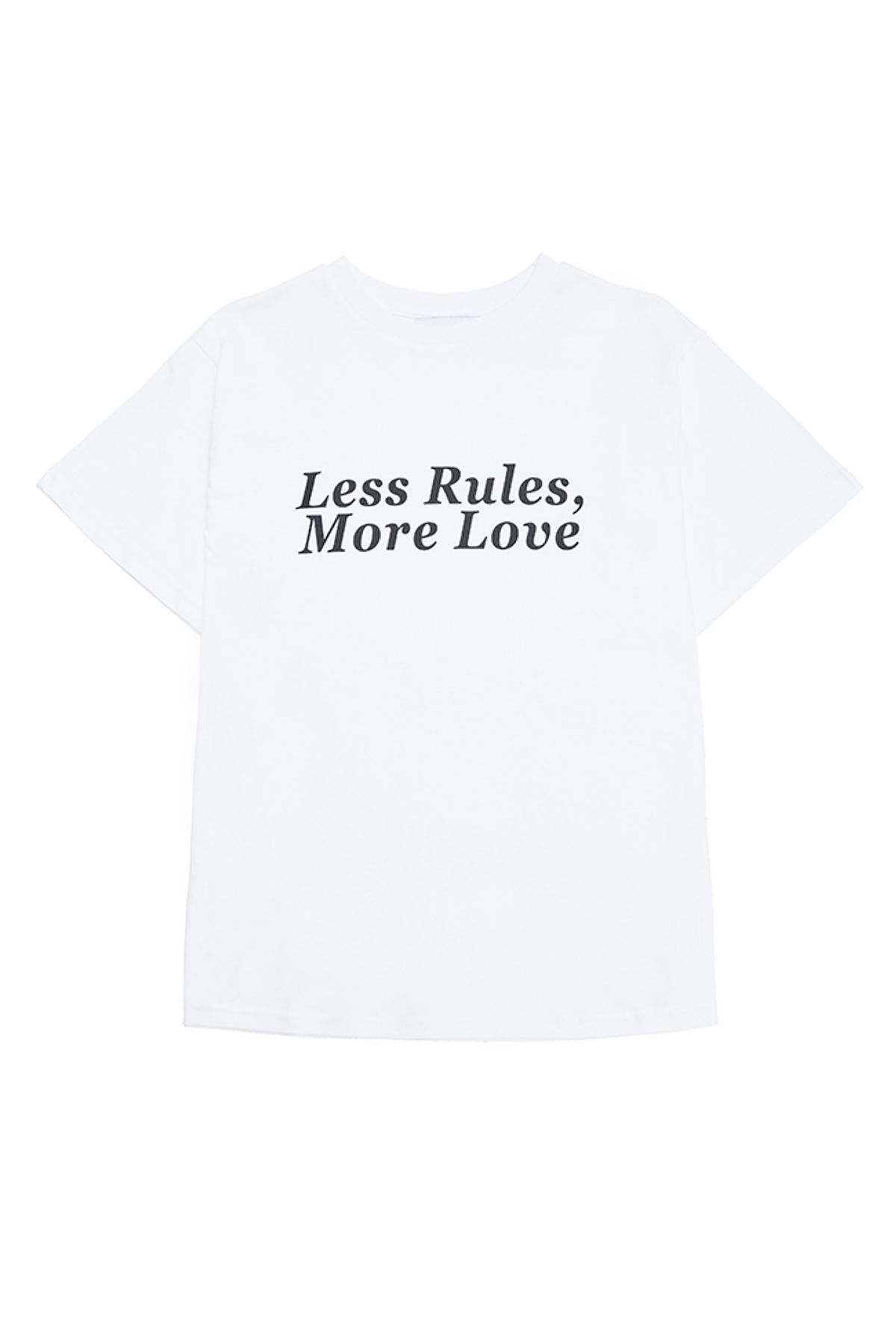 르아르베이(LEAREVEY) LESS RULES MORE LOVE T-SHIRT WHITE / BLACK [WOMAN]