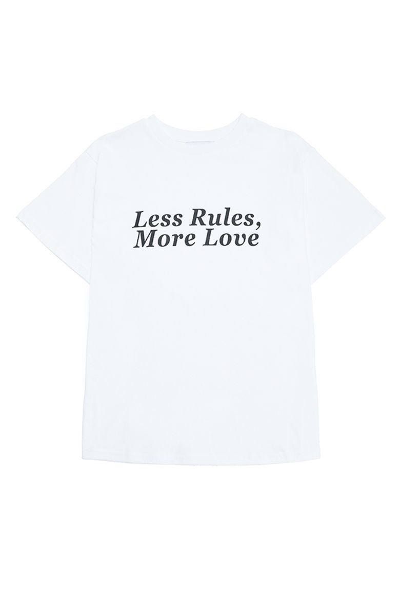 LESS RULES MORE LOVE T-SHIRT WHITE / BLACK [WOMAN]