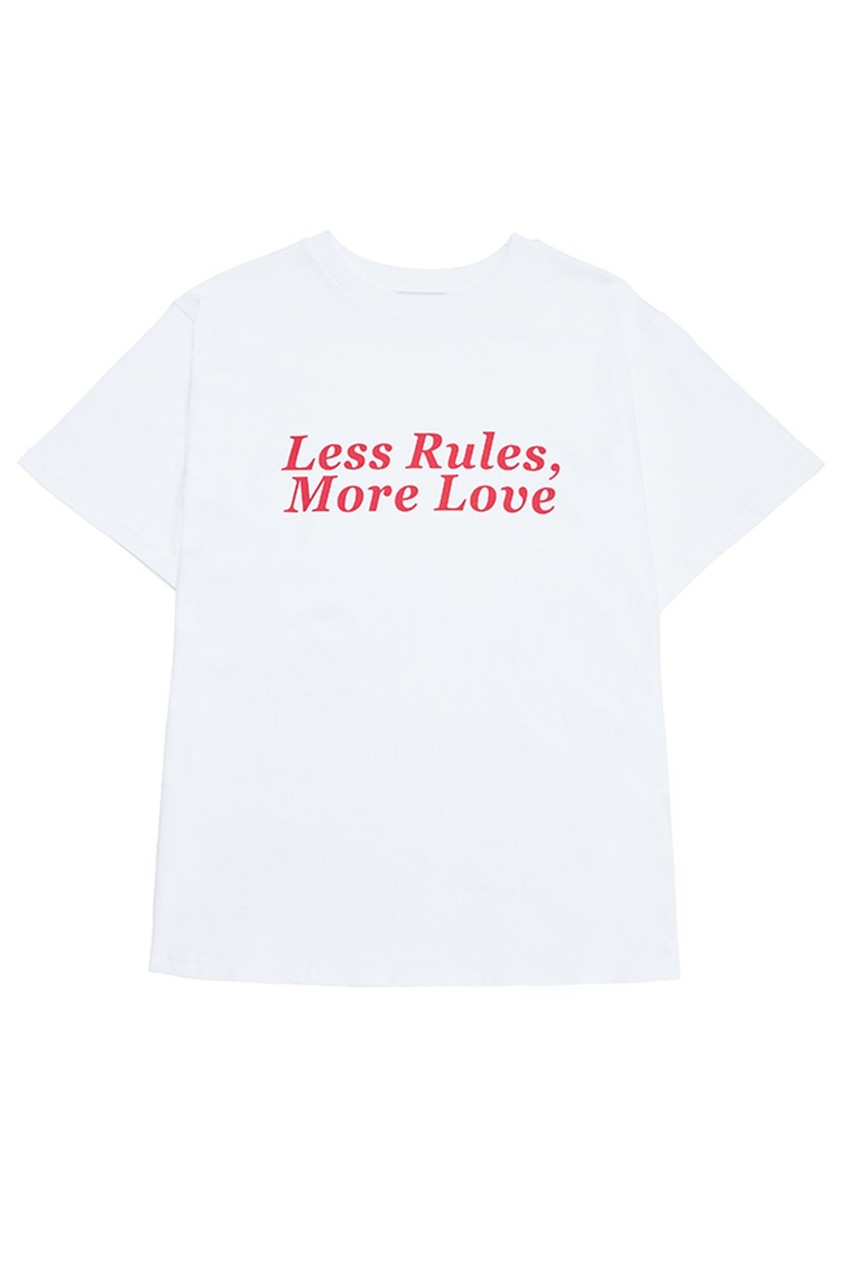르아르베이(LEAREVEY) LESS RULES MORE LOVE T-SHIRT WHITE / BURGUNDY [WOMAN]