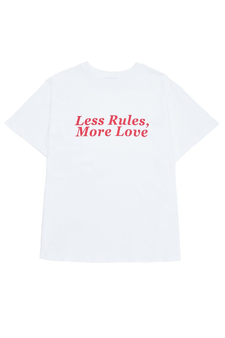LESS RULES MORE LOVE T-SHIRT WHITE / BURGUNDY [WOMAN]