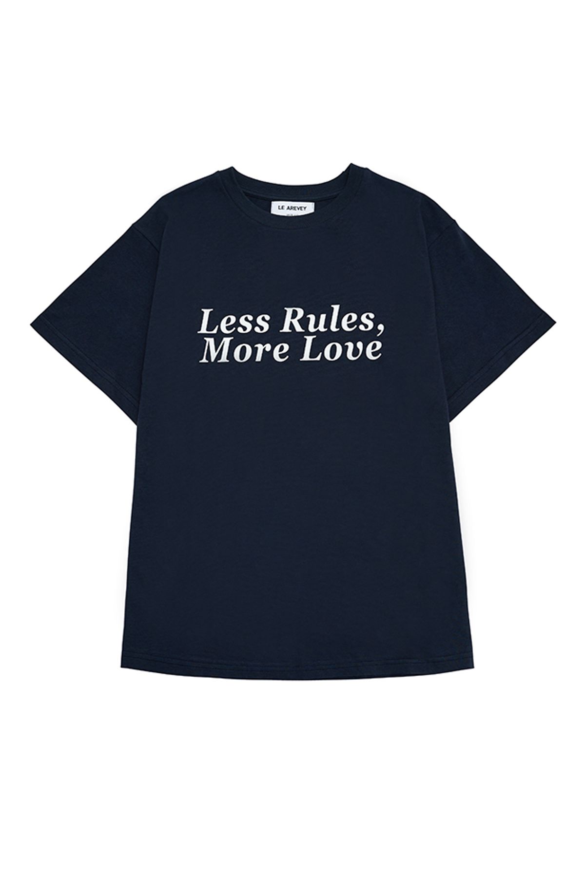 르아르베이(LEAREVEY) LESS RULES MORE LOVE T-SHIRT NAVY / WHITE [WOMAN]
