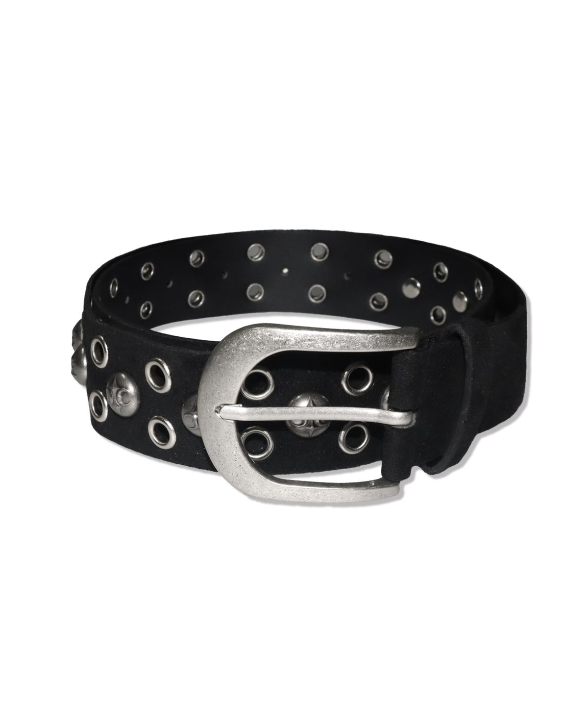 하우스 락 클럽(HOUSE ROCK CLUB) HEAVY ROCK STUD BELT – BLACK SUEDE