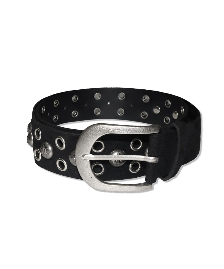 HEAVY ROCK STUD BELT – BLACK SUEDE