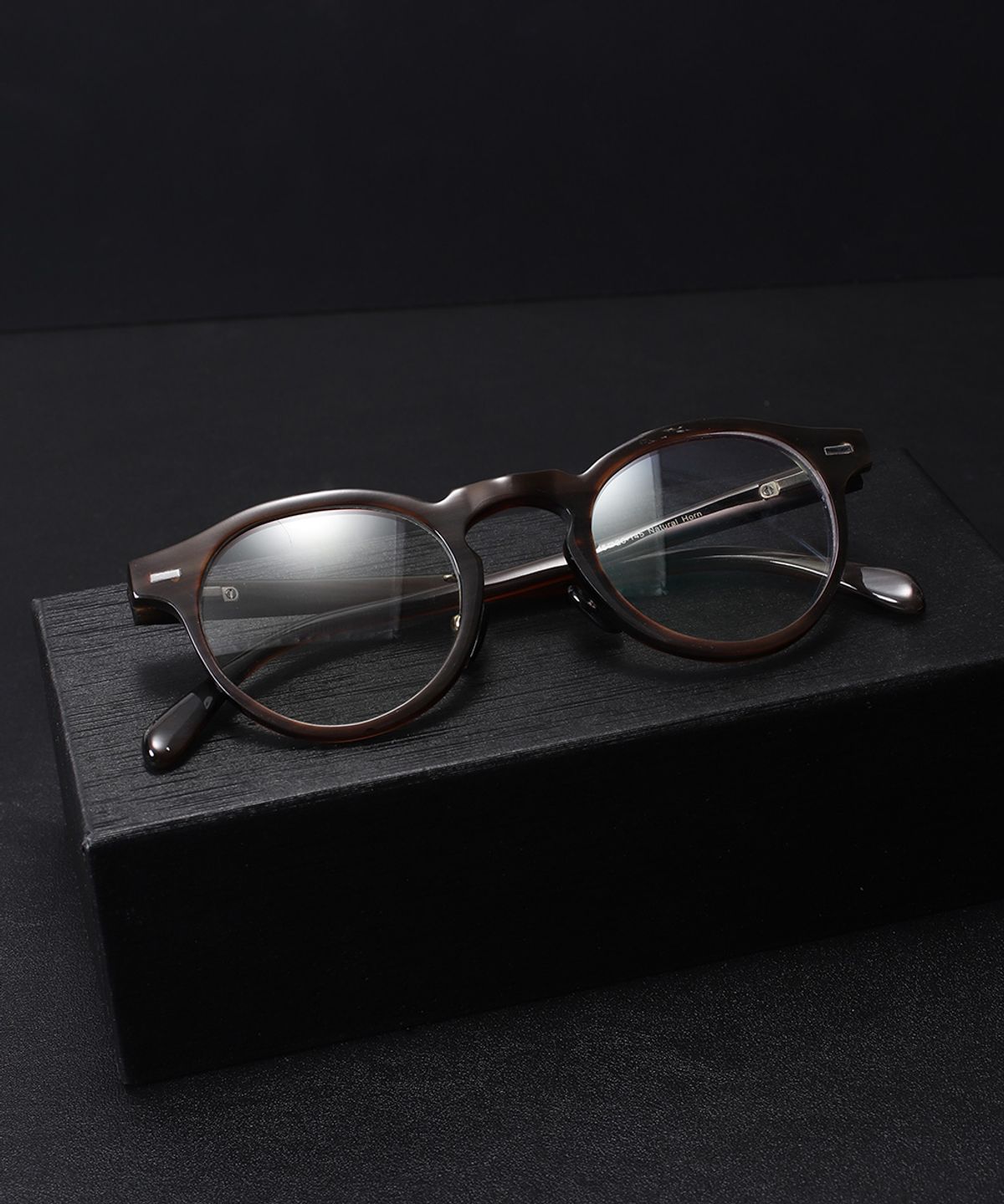 링컨프레임(LINCOLNFRAME) 버팔로 뿔 라운드 아세테이트 안경테 BROWN