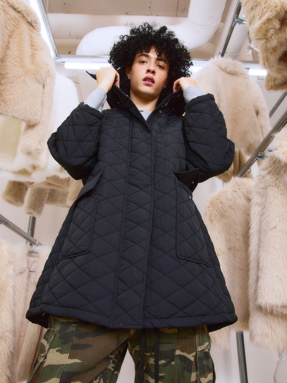 MUSINSA公式 | ONLY SWEAT PANTS キルティングサファリダウン 