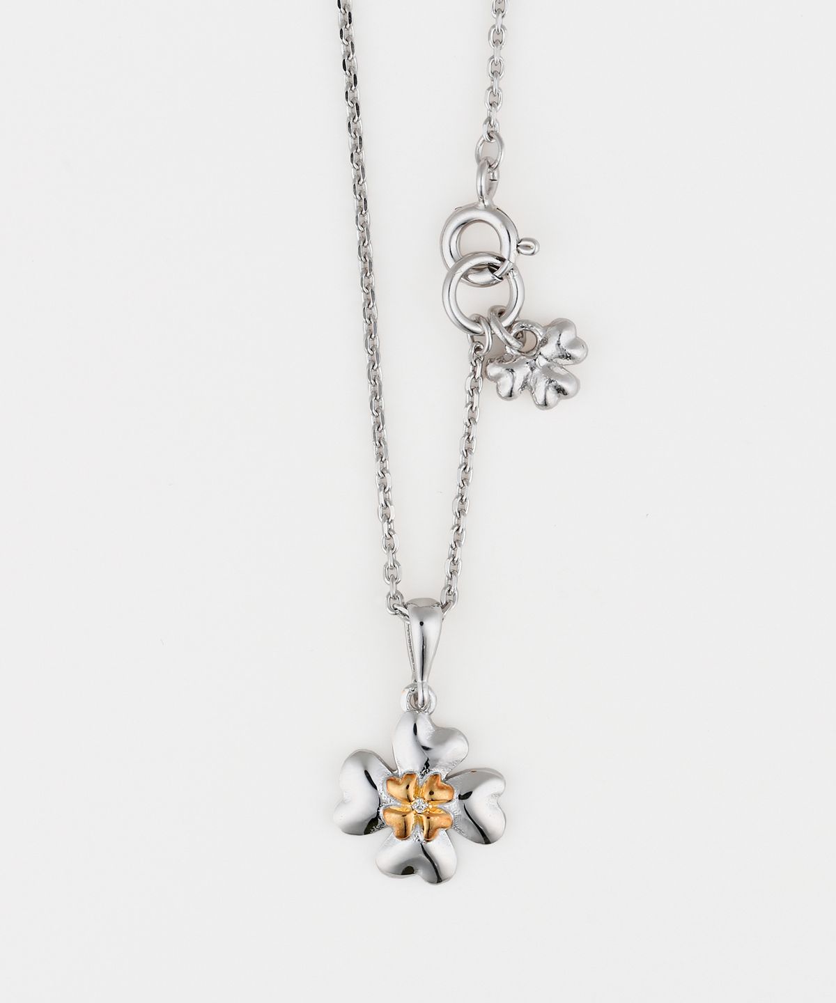 그레이노이즈(GRAYNOISE) Double clover necklace G (925 silver)