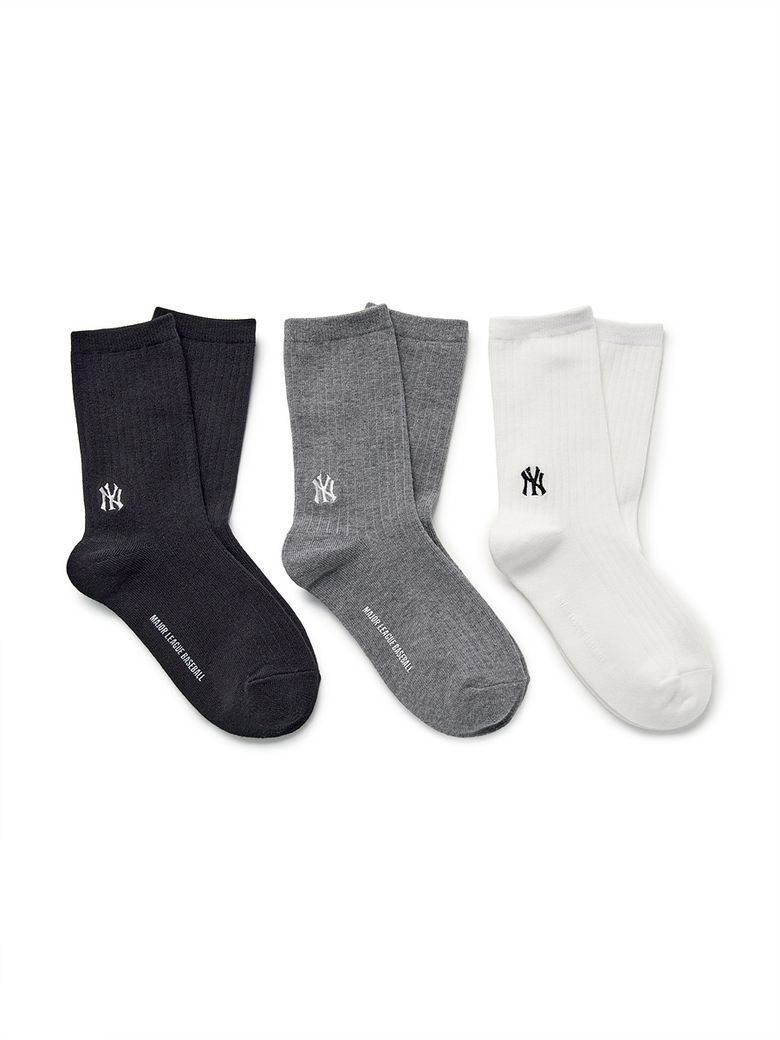골지 일대일 양말 3번들 NY (Black)