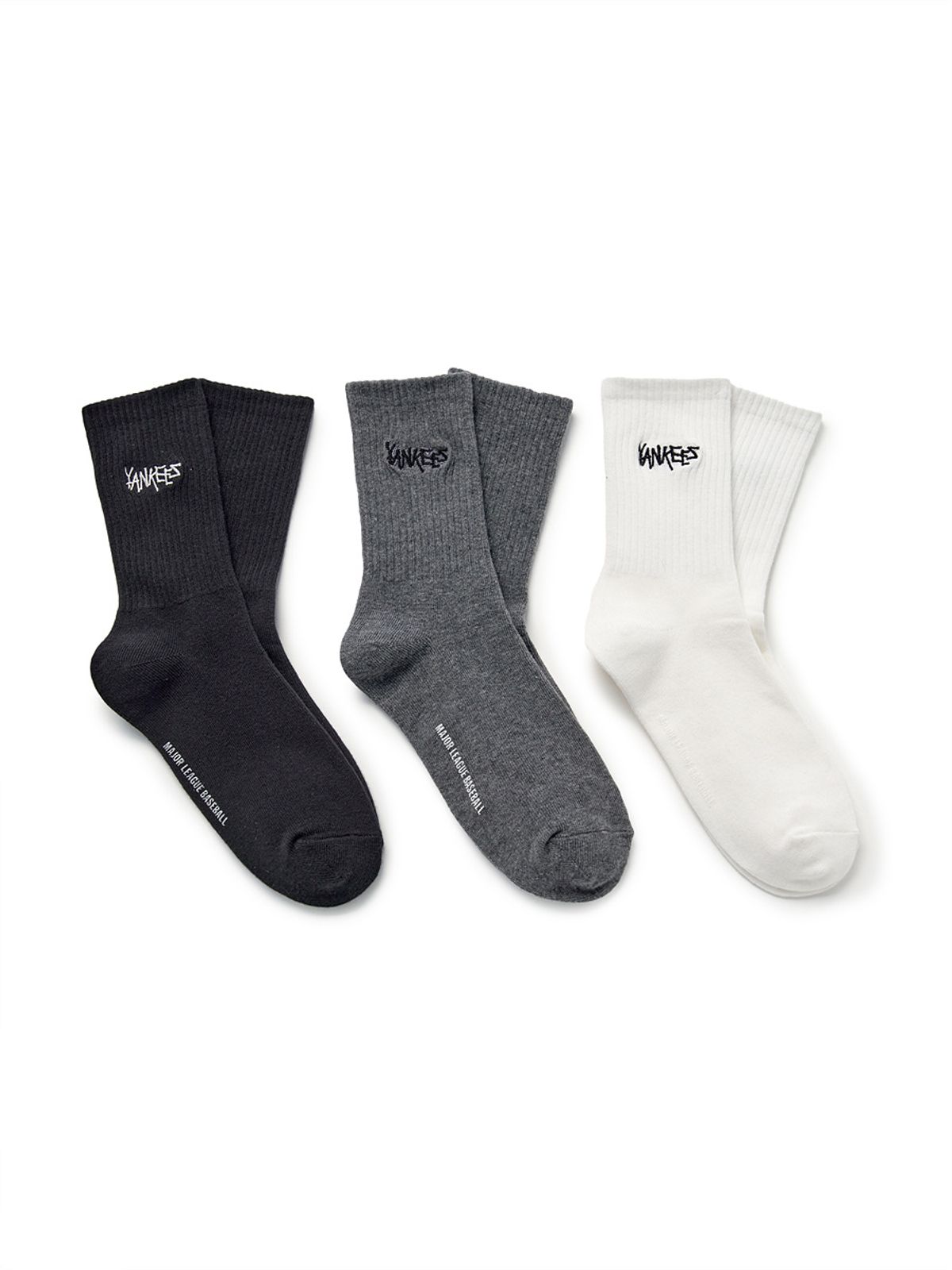 엠엘비 키즈(MLB KIDS) 스트릿 일대일 양말 3번들 NY (Black)