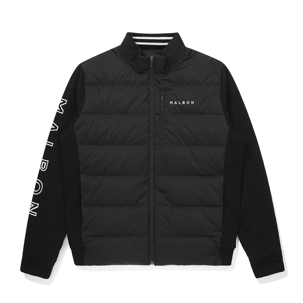 말본 골프(MALBON GOLF) 니트 하이브리드 구스다운 자켓 BLACK (MAN)