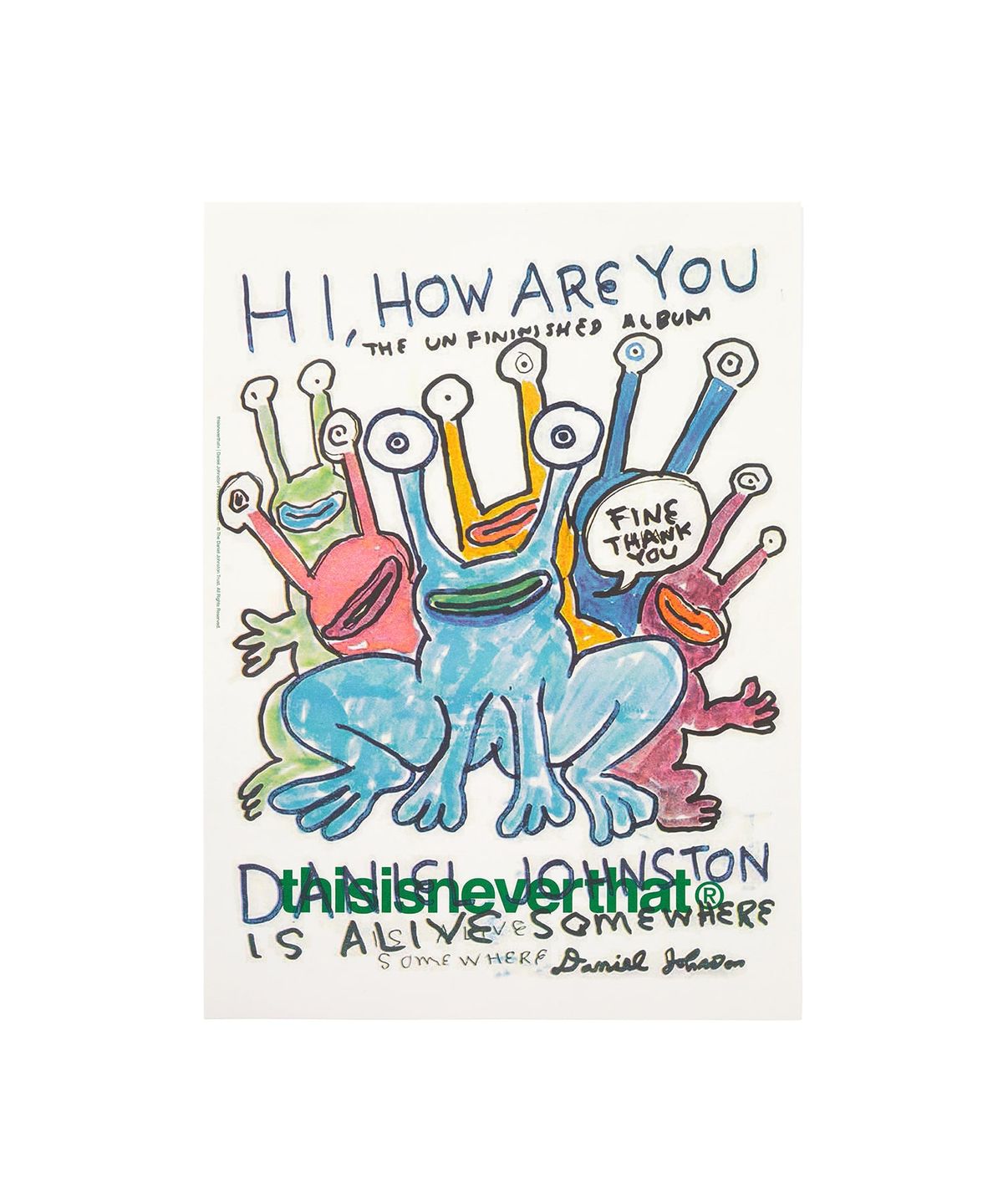 디스이즈네버댓(THISISNEVERTHAT) TNT Daniel Johnston Frogs Risograph Poster Multi