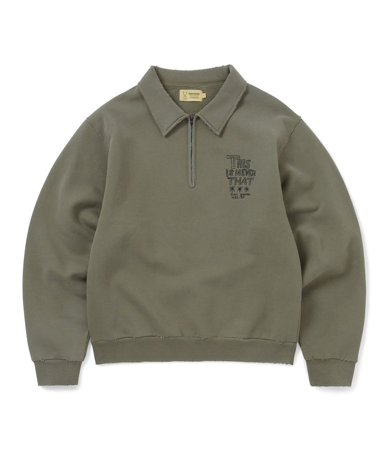 TNT Daniel Johnston H.Y.L.A. Half Zip Sweatshirt Mud