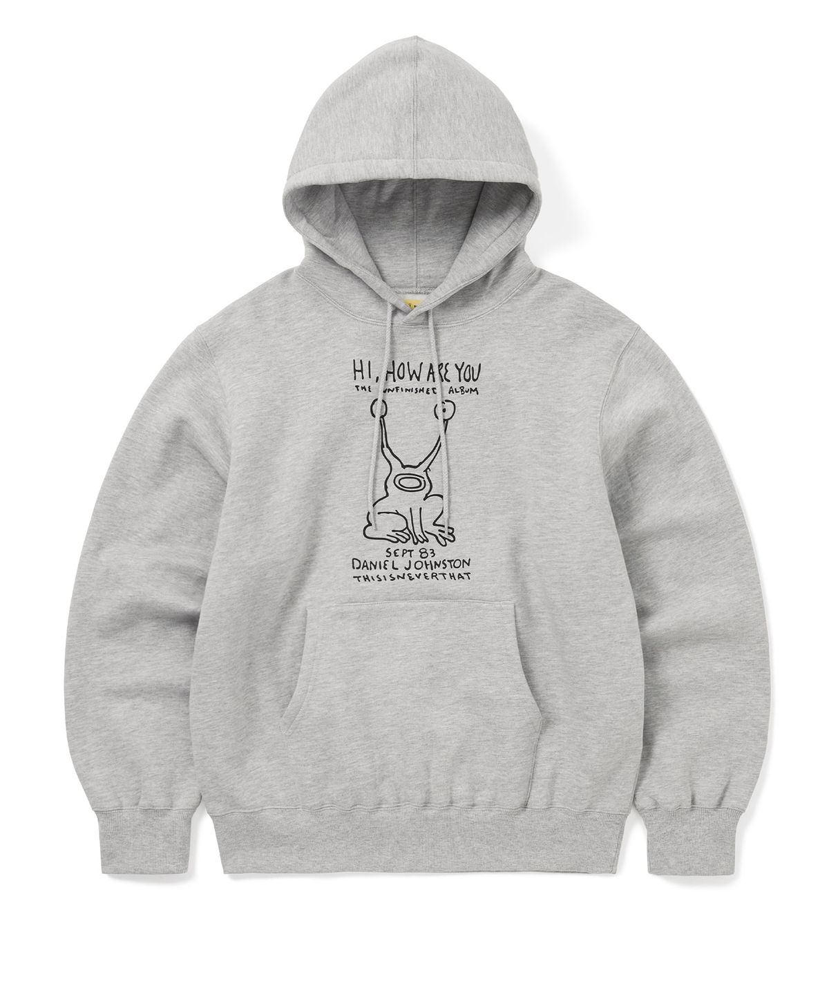 디스이즈네버댓(THISISNEVERTHAT) TNT Daniel Johnston Frog Hoodie Heather Grey
