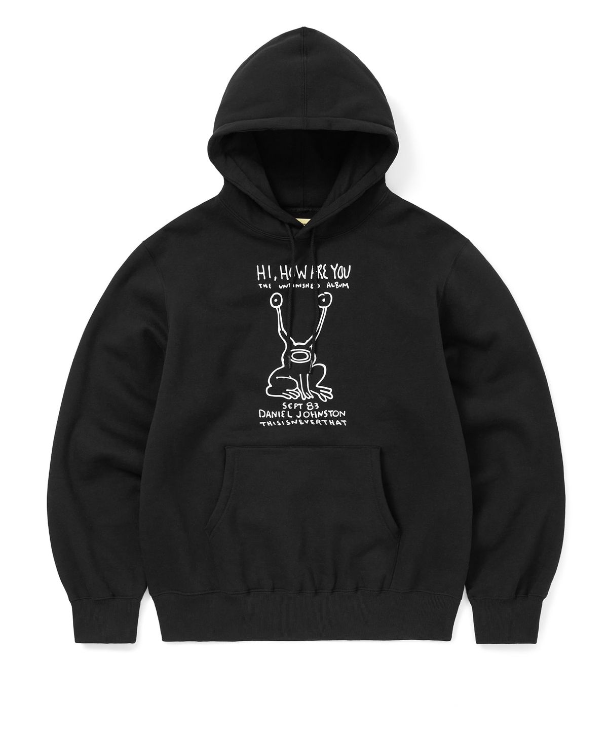 디스이즈네버댓(THISISNEVERTHAT) TNT Daniel Johnston Frog Hoodie Black