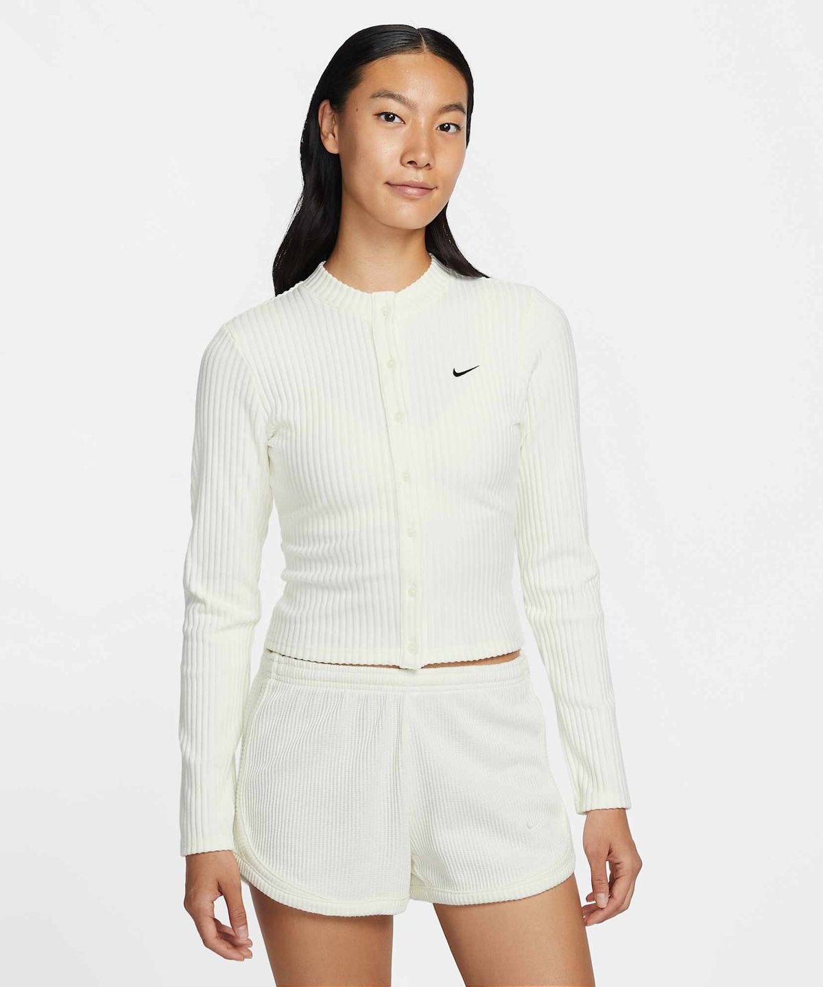 나이키(NIKE) 스포츠웨어 칠 니트 슬림 와이드 골지 가디건 W - 세일:블랙 / IF0235-133