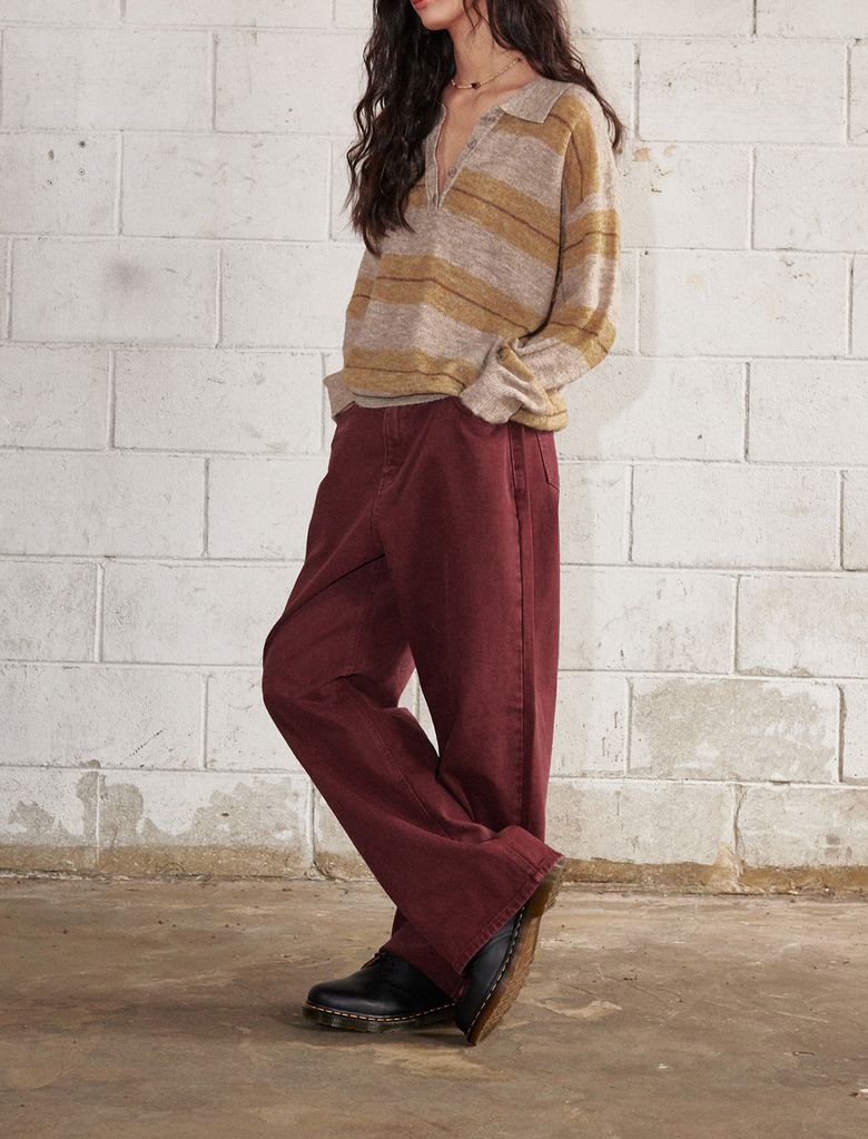 Kainda Pigment Loosefit Pants Burgundy