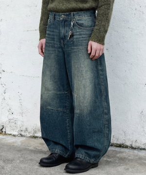 브루니 커브드 데님팬츠 (진청)