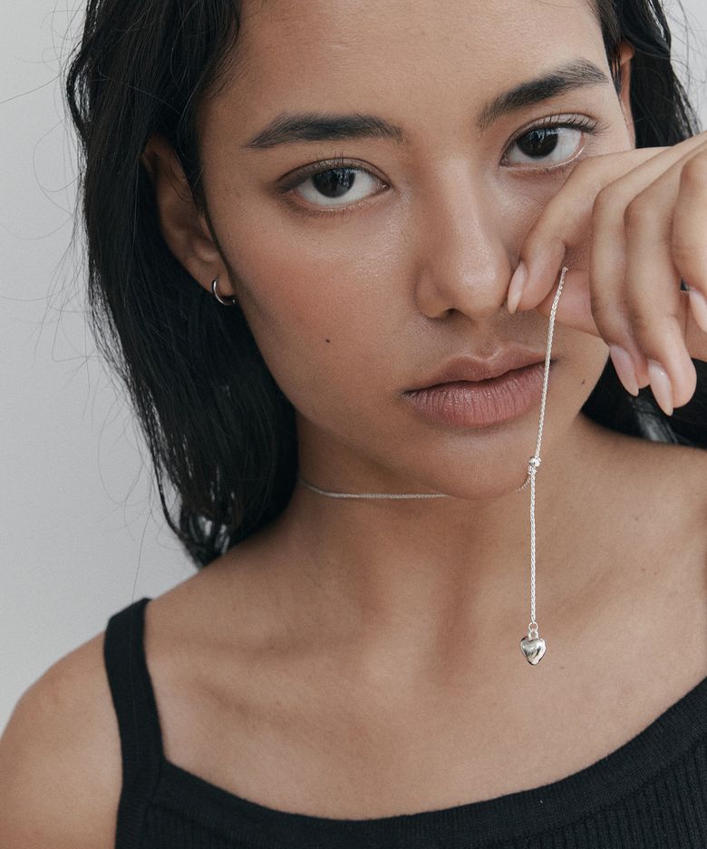 Plum Heart Pendant Necklace / NBS005