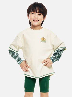 남아 반팔 레이어드 래쉬가드 아이보리 (B6SKWRG303IVR)