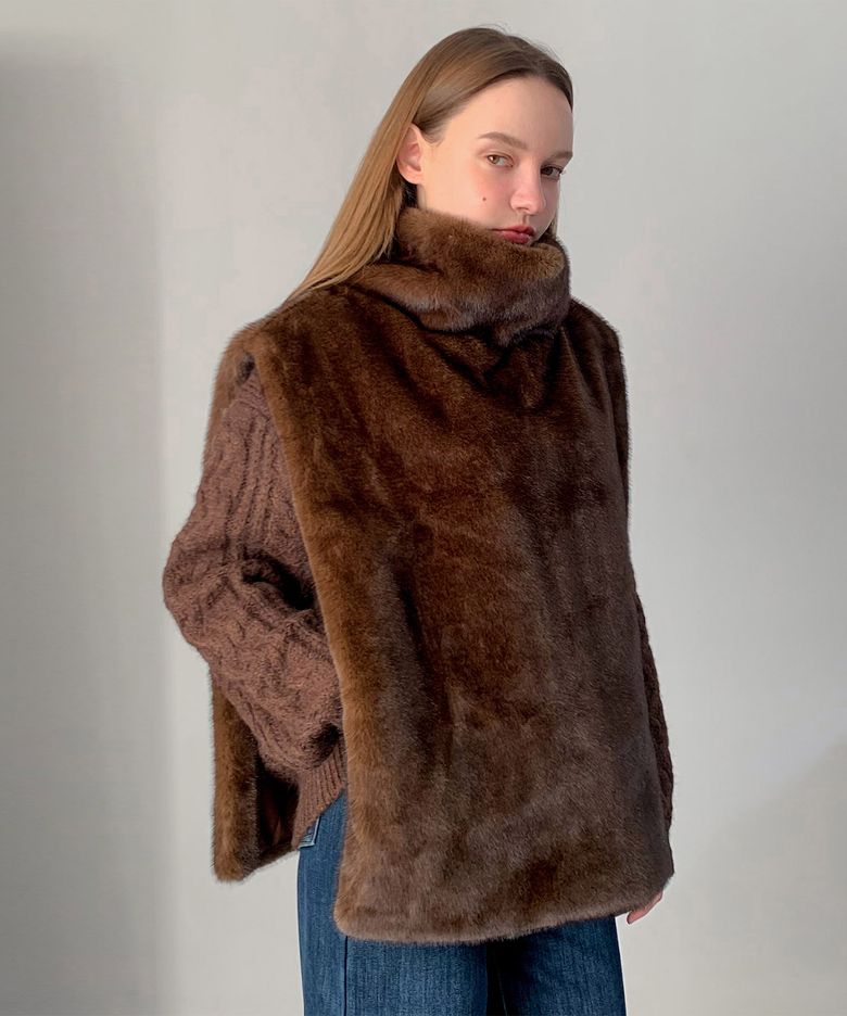 Overfit High-neck Faux Fur Vest (4colors)