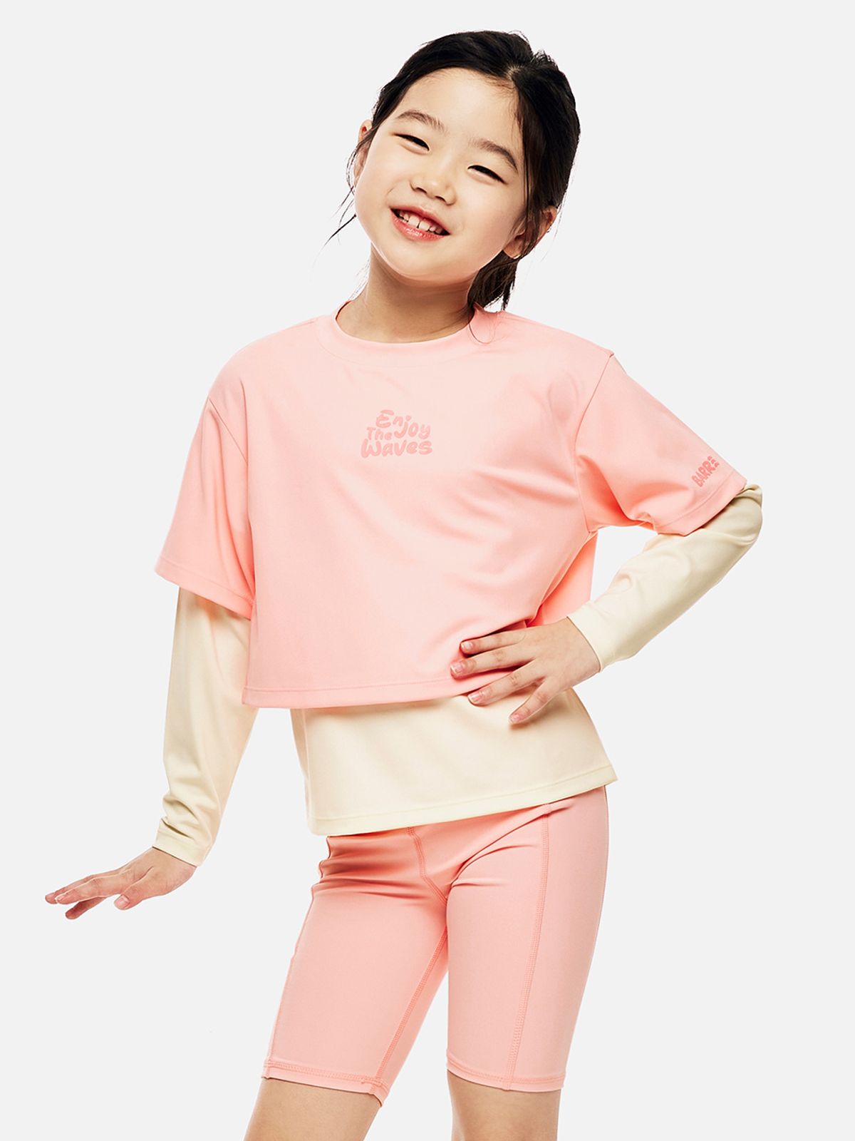 배럴(BARREL) 여아 반팔 레이어드 래쉬가드 핑크 (B6SKWRG304PNK)