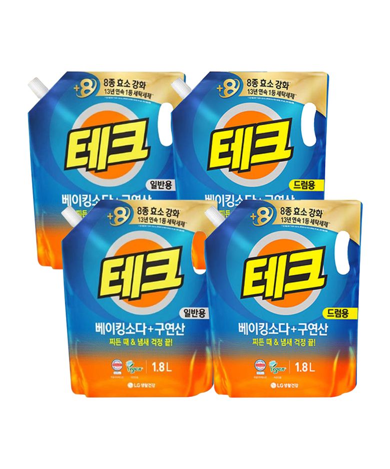 베이킹소다+구연산 액체세제 리필 1.8L x 4개 (일반/드럼)