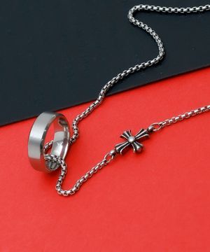 2in1 듀얼포인 실버 BM257N1227 십자가 반지 목걸이