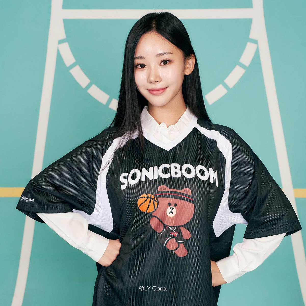 한국농구연맹(KBL) [LINE FRIENDS] KBLㅣLINE FRIENDS 풋볼 티셔츠 (KT)마킹불가