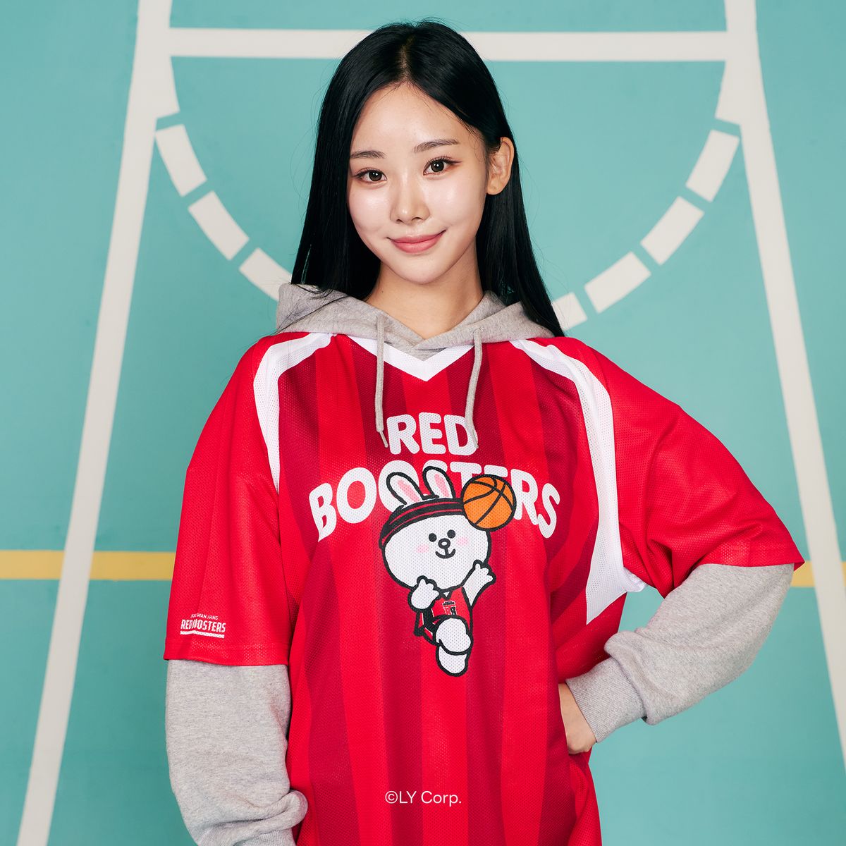 한국농구연맹(KBL) [LINE FRIENDS] KBLㅣLINE FRIENDS 풋볼 티셔츠 (정관장)마킹불가