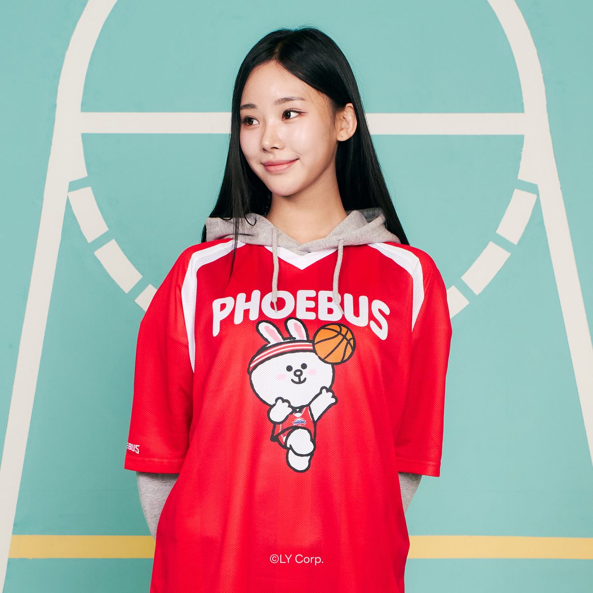 한국농구연맹(KBL) [LINE FRIENDS] KBLㅣLINE FRIENDS 풋볼 티셔츠 (현대모비스)마킹불가