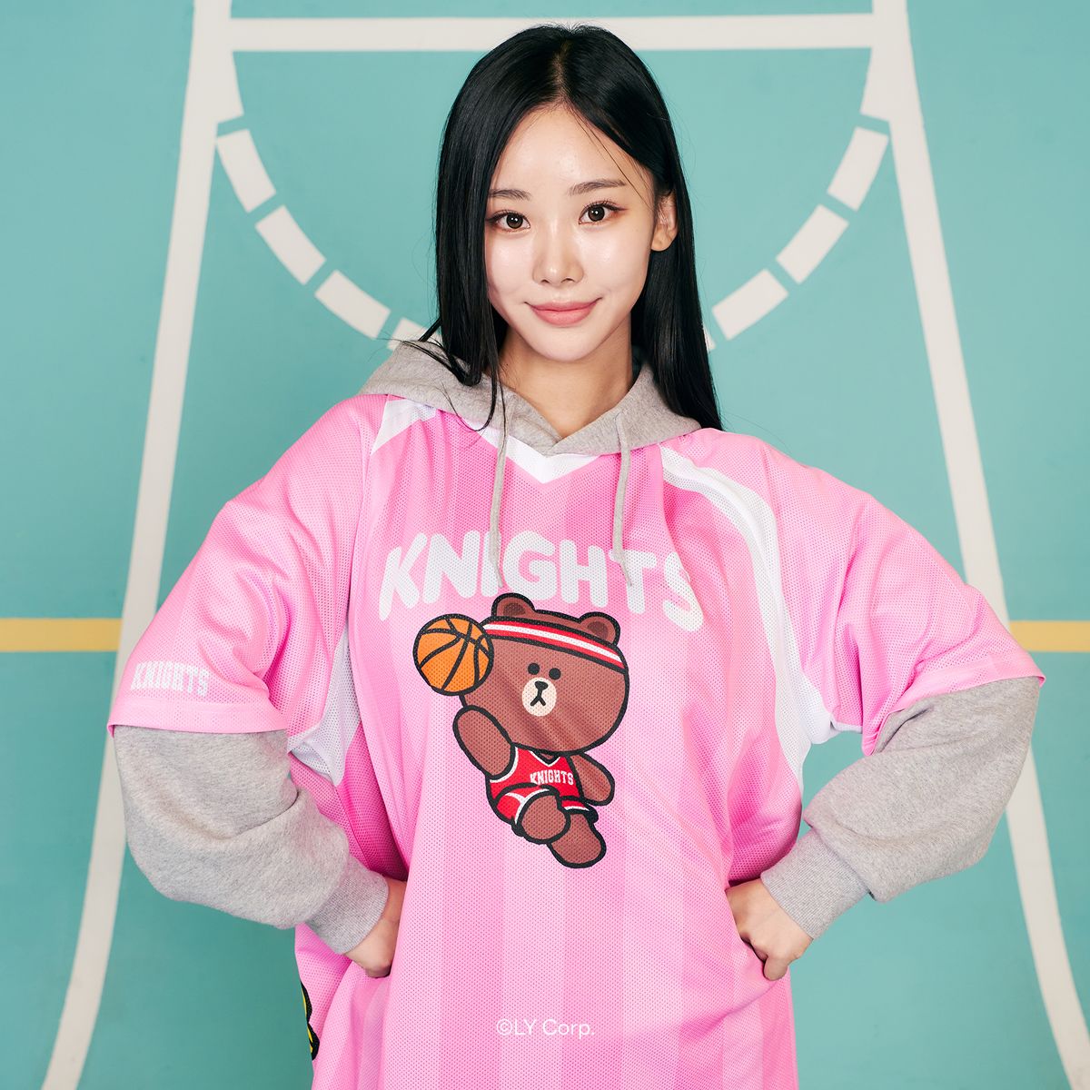 한국농구연맹(KBL) [LINE FRIENDS] KBLㅣLINE FRIENDS 풋볼 티셔츠 (SK)마킹불가