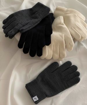 남녀공용 핑거홀 터치 스탠다드 니트 울 장갑 3COLOR
