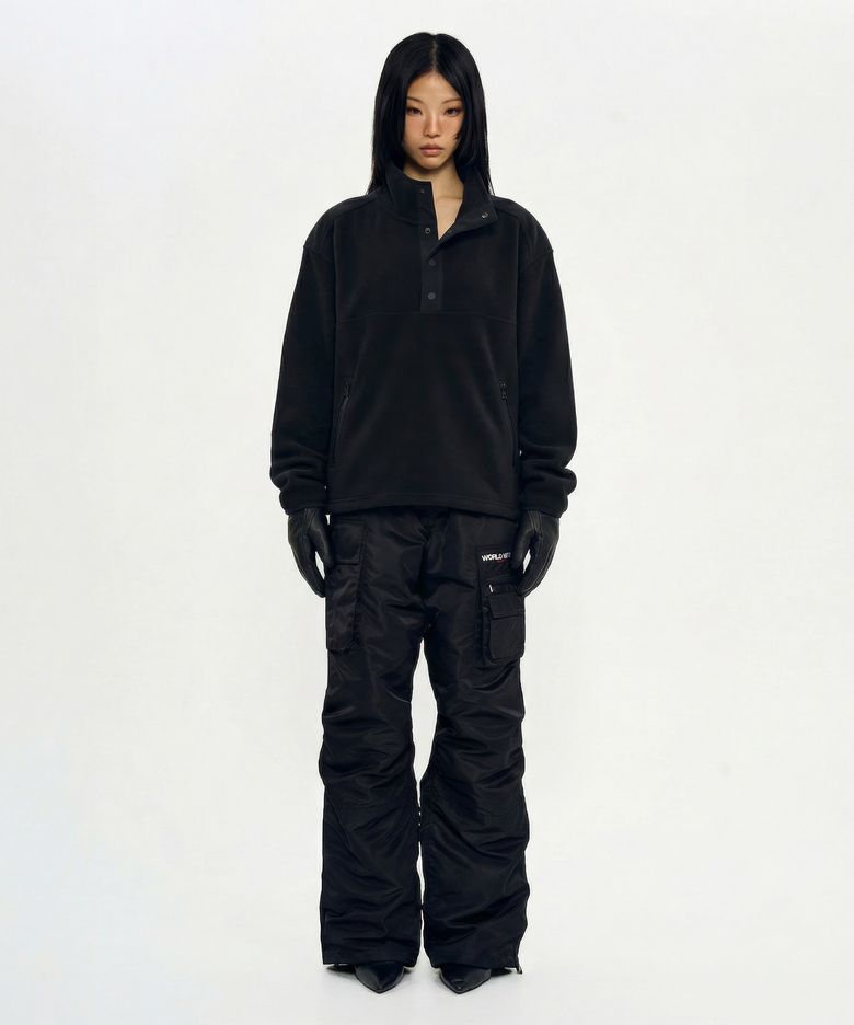 HALF NECK FLEECE (BLACK)