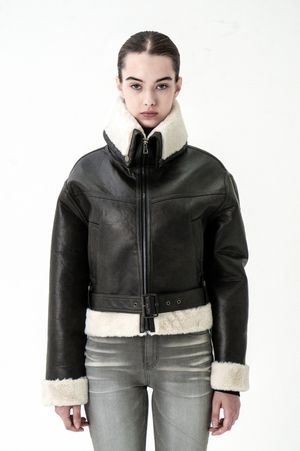 LINE BELT MUSTANG JACKET DARK BROWN