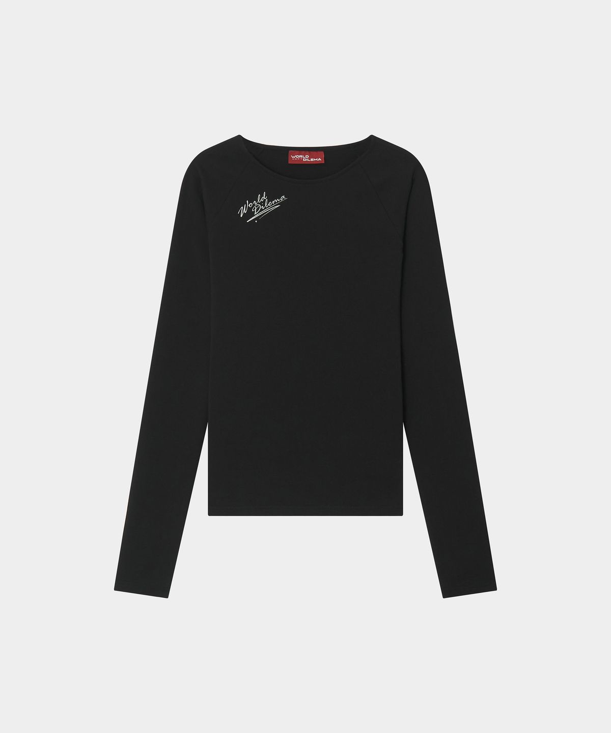 월드딜레마(WORLDDILEMA) SIGN PRINTING STRETCH TIGHT T-SHIRTS (BLACK)