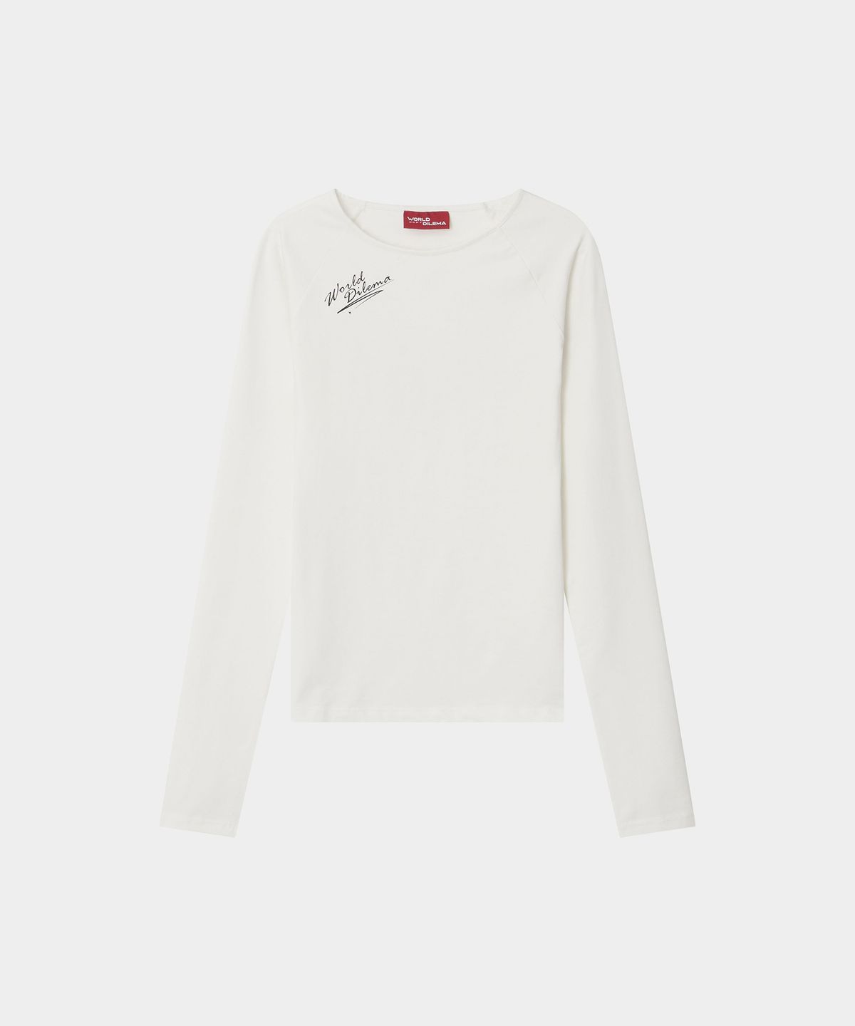 월드딜레마(WORLDDILEMA) SIGN PRINTING STRETCH TIGHT T-SHIRTS (WHITE)