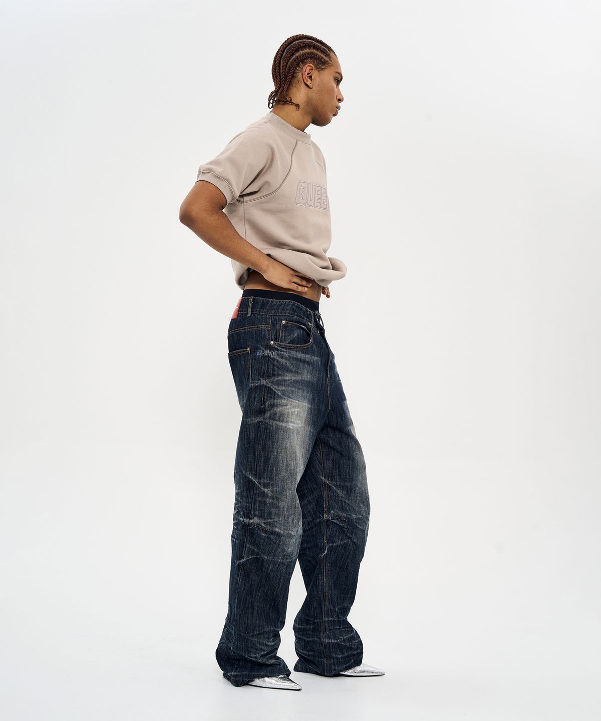 월드딜레마(WORLDDILEMA) INDIGO SLUB THUNDER WASHING DENIM PANTS