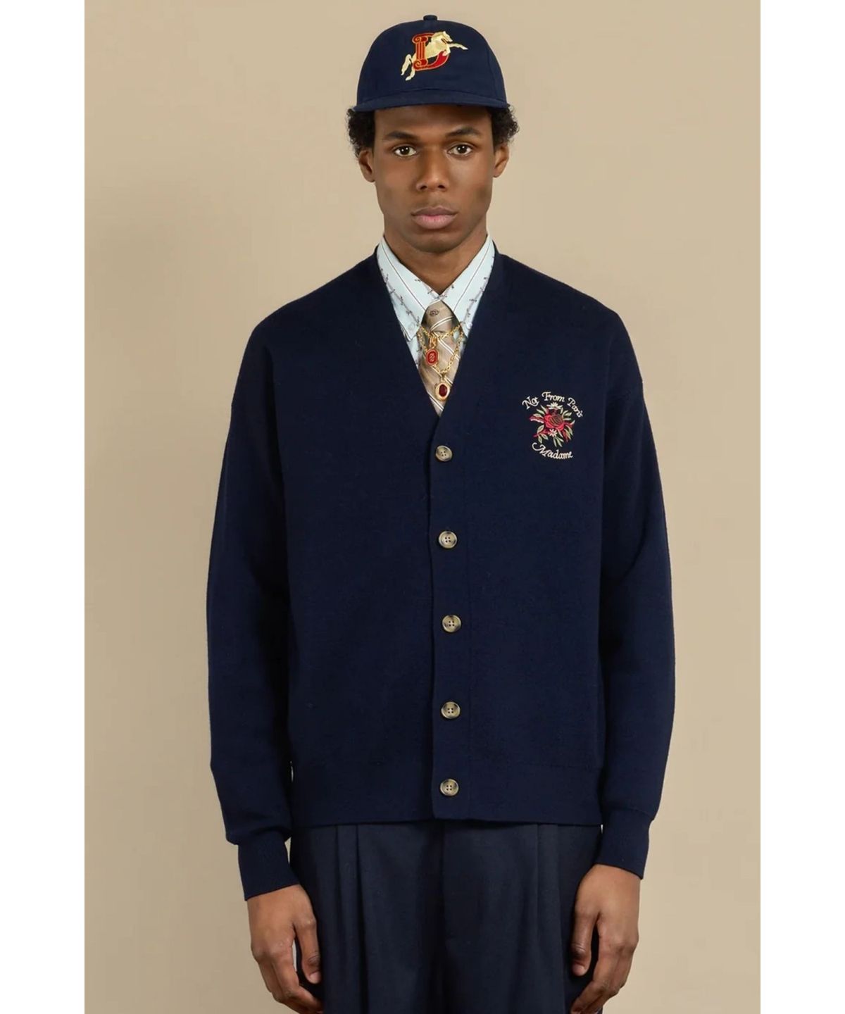 드롤드무슈(DROLE DE MONSIEUR) Le Cardigan Slogan Rose D0WCW25261NYX