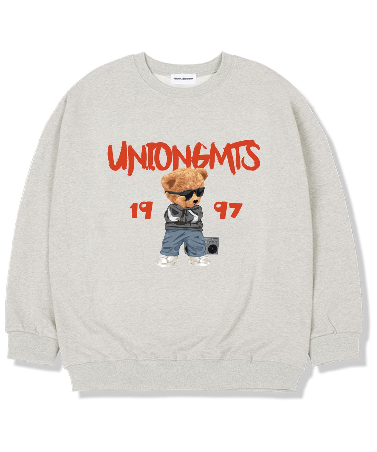 유니온가먼츠(UNION GARMENTS) 댄서베어 기모안감 오버핏 맨투맨 티셔츠 오트밀