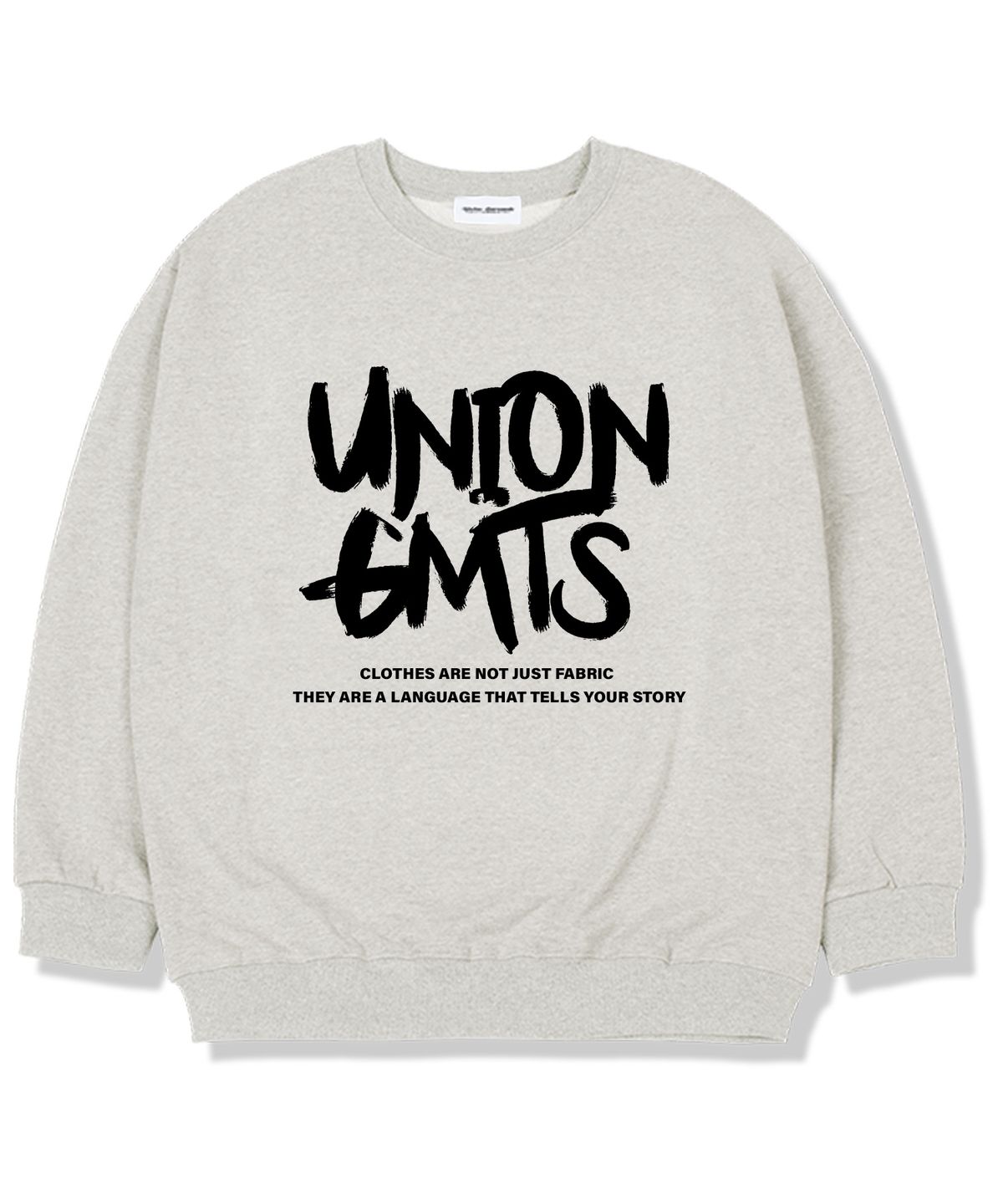 유니온가먼츠(UNION GARMENTS) GMTS로고 기모안감 오버핏 맨투맨 티셔츠 오트밀