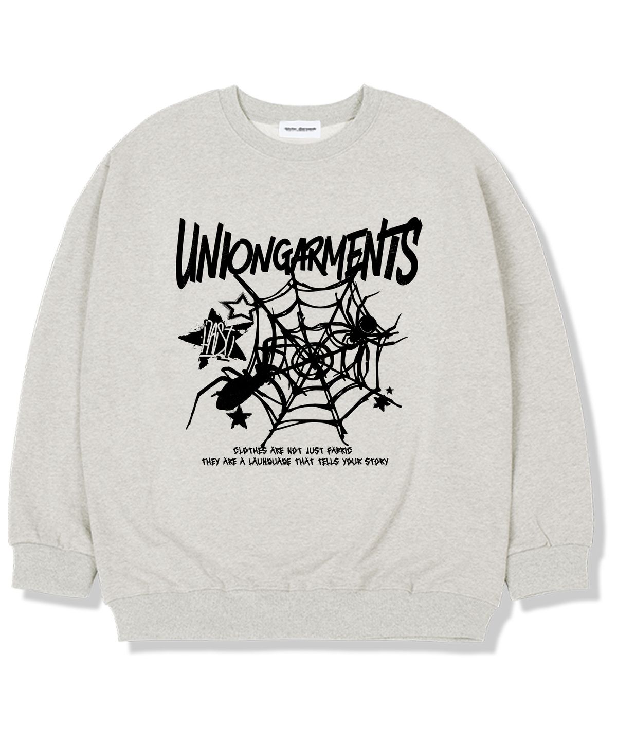 유니온가먼츠(UNION GARMENTS) 스파이더 기모안감 오버핏 맨투맨 티셔츠 오트밀