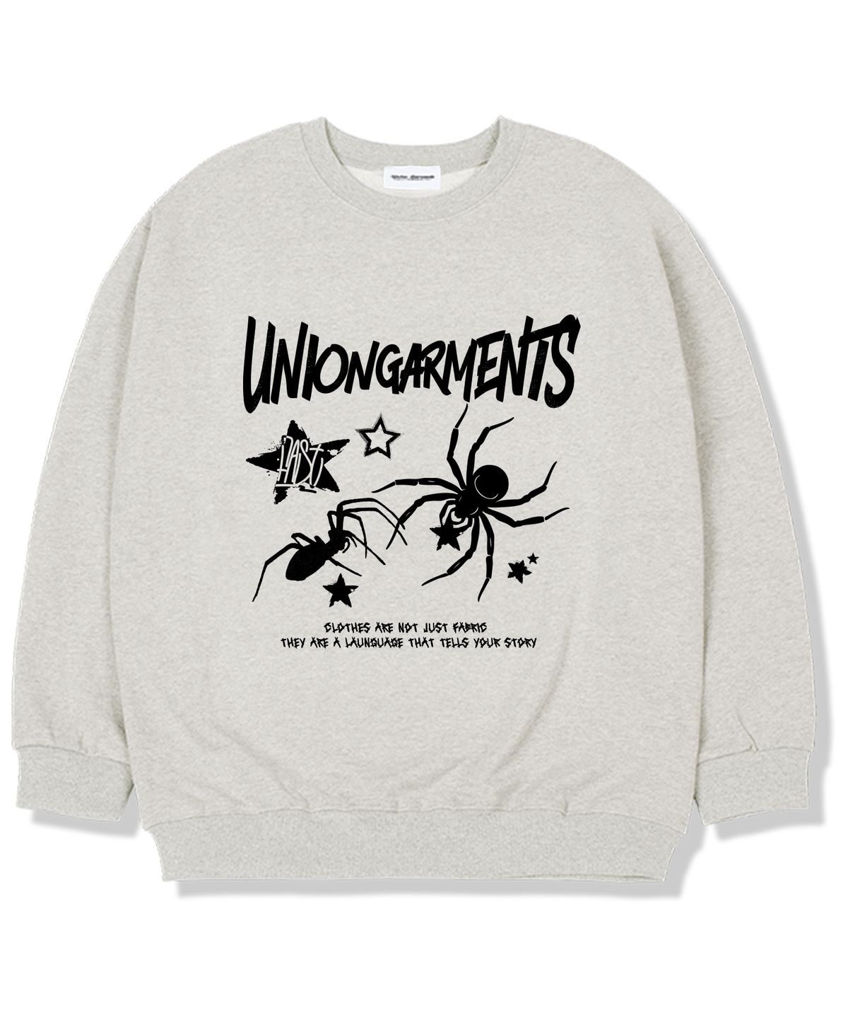 유니온가먼츠(UNION GARMENTS) 스타스파이더 기모안감 오버핏 맨투맨 티셔츠 오트밀