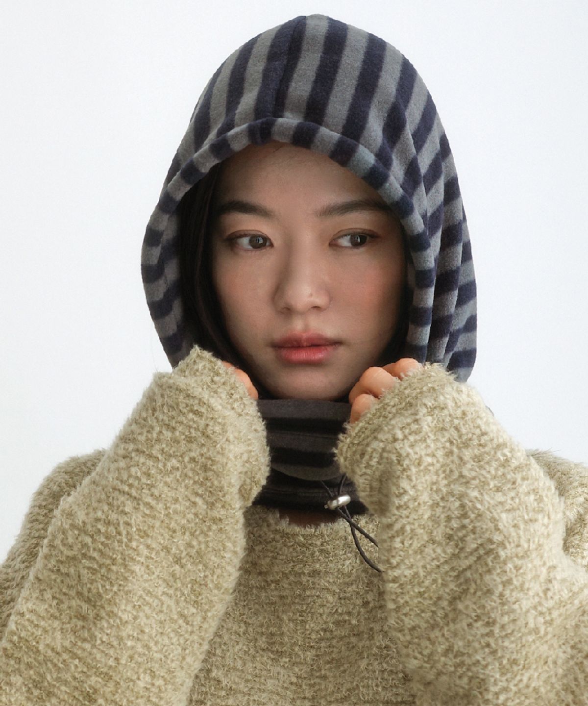 쿠키시(KOOKEESEE) 폴라플리스 바라클라바 (스트라이프)