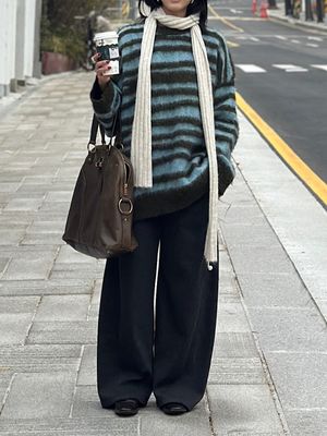 Stripe Fuzzy Knit (2c)