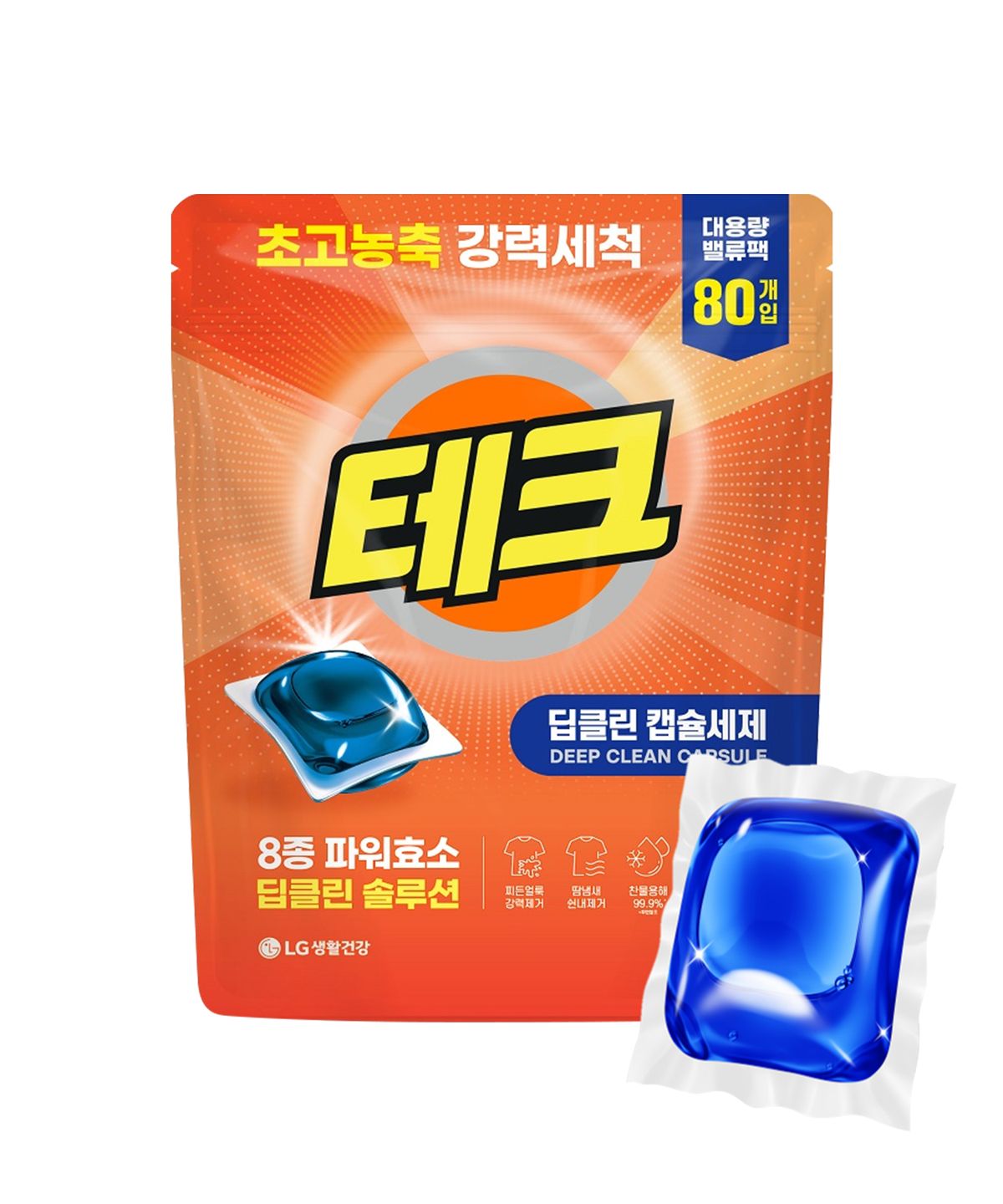 테크(TECH) 딥클린 초고농축 캡슐세제 프레쉬향 80개입